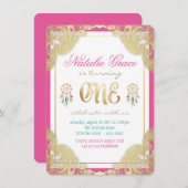 ガールズトライバルファーストバースデーパーティ招待状 招待状 (正面/裏面)