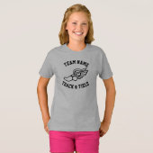 ガールズトラック&フィールドカスタムチーム名スポーツ Tシャツ (正面フル)