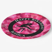 ガールズトラック&フィールドピンク迷彩柄 ペーパープレート (アングル)