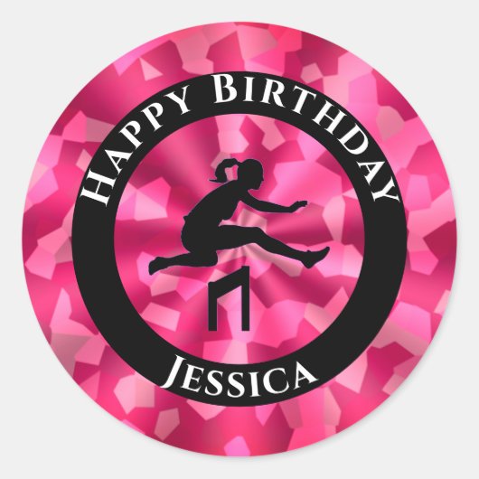ガールズトラック&フィールドピンク迷彩柄 ラウンドシール (正面)