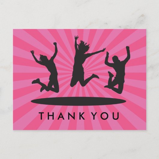 ガールズトランポリンバウンスハウス誕生日サンキューユー ポストカード (正面)