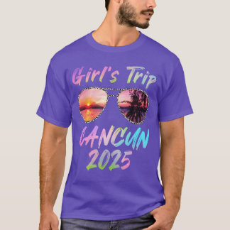 ガールズトリップカンクン2025夏休みサングラスホ Tシャツ