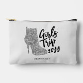 ガールズトリップディスコパーソナライズされた鏡シルバーブーツ アクセサリーポーチ (正面)