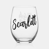 ガールズトリップディスコパーソナライズされた鏡シルバーブーツ ステムなしワイングラス (裏面)