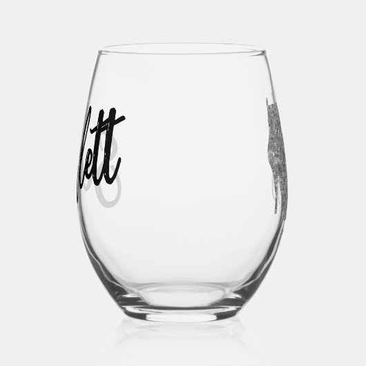 ガールズトリップディスコパーソナライズされた鏡シルバーブーツ ステムなしワイングラス (右)