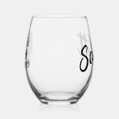 ガールズトリップディスコパーソナライズされた鏡シルバーブーツ ステムなしワイングラス (左)