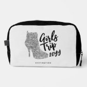 ガールズトリップディスコパーソナライズされた鏡シルバーブーツ ドップキット (正面)