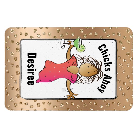 ガールズトリップバケーションアクセサリーおもしろいfor Her Cruise マグネット (横)