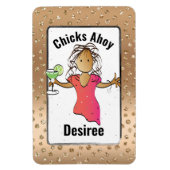 ガールズトリップバケーションアクセサリーおもしろいfor Her Cruise マグネット (縦)