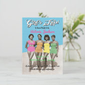 ガールズトリップビーチ誕生日またはバチェロレッテ 招待状 (スタンド正面)