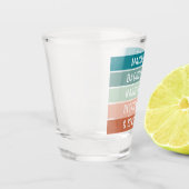 ガールズトリップ名前をカスタムするロケーショントレンディーストライプ ショットグラス (左)