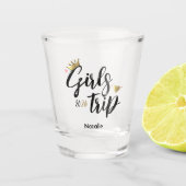 ガールズトリップ金ゴールドクラウンピンクハートバケーション ショットグラス (正面)