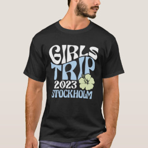 ガールズトリップ2023ストックホルムビーチ目的地レトロ Tシャツ