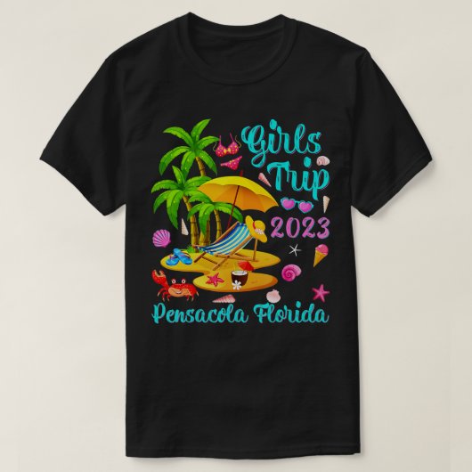 ガールズトリップ2023ビーチバケーションペンサコーラフロリダB Tシャツ (デザイン正面)