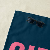 ガールズトリップ2024ブルーピンク書道モノグラム ビーチタオル (インサイチュ)