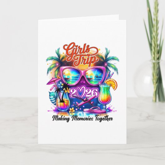 ガールズトリップ 2026 一緒に思い出を作るバケーション カード (正面)