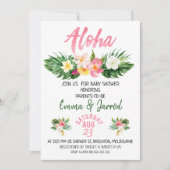 ガールズトロピカルフローラベビーシャワー招待状 招待状 (正面)