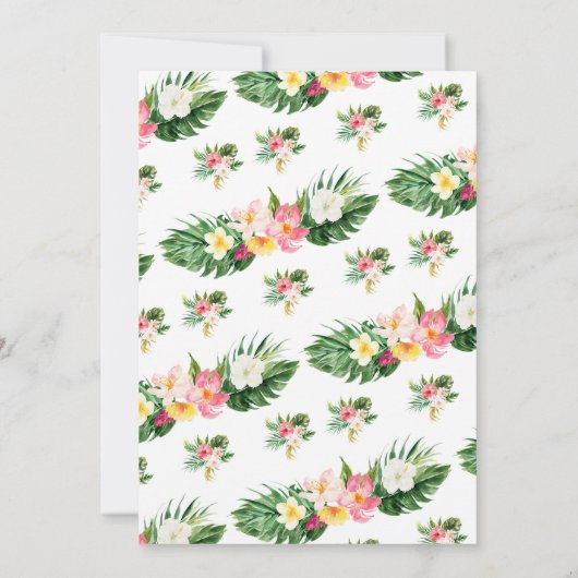 ガールズトロピカルフローラベビーシャワー招待状 招待状 (裏面)