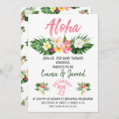 ガールズトロピカルフローラベビーシャワー招待状 招待状 (正面/裏面)