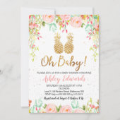 ガールズトロピカルフローラベビーシャワー招待状 招待状 (正面)