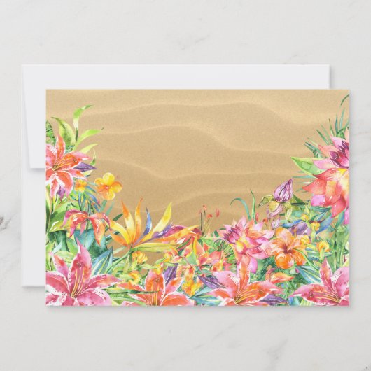 ガールズトロピカルルアウ（ハワイ式宴会）フォトバースデーパーティー 招待状 (裏面)