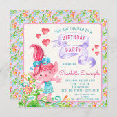 ガールズトロールバースデーパーティ招待状 招待状 (正面/裏面)