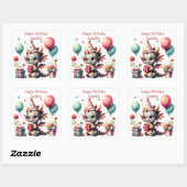 ガールズドラゴンをテーマにした誕生日パーティー スクエアシール (シート)