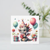 ガールズドラゴンをテーマにした誕生日パーティー 招待状 (スタンド正面)