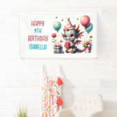 ガールズドラゴンをテーマにした誕生日パーティー 横断幕 (インサイチュ)