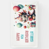 ガールズドラゴンをテーマにした誕生日パーティー 横断幕 (縦)