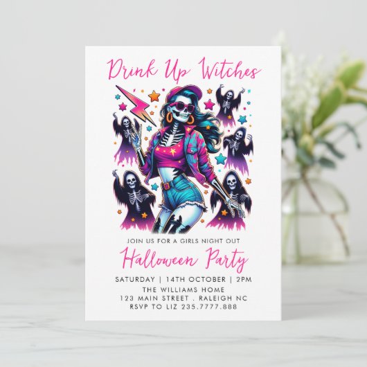 ガールズナイトアウトアダルトハローウィンパーティ 招待状 (スタンド正面)