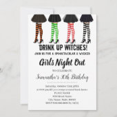 ガールズナイトアウトウィッチズハロウィーン誕生日 招待状 (正面)