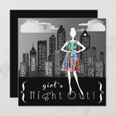 ガールズナイトアウトザタウンパーティー招待状 招待状 (正面/裏面)