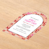 ガールズナイトアウトハグアンドホテルガレンティンパーティー アクリル招待状 (レイダウン)