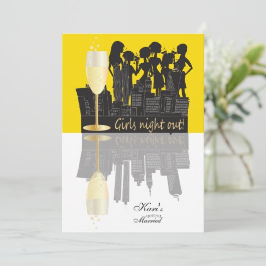 ガールズナイトアウトパーティー | イエロー 招待状 (スタンド正面)