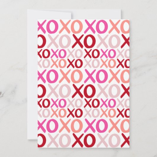 ガールズナイトアウトピンクXOXOシックなガレンティンデイパーティー 招待状 (裏面)