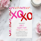 ガールズナイトアウトピンクXOXO赤ガレンティンデイパーティー 招待状