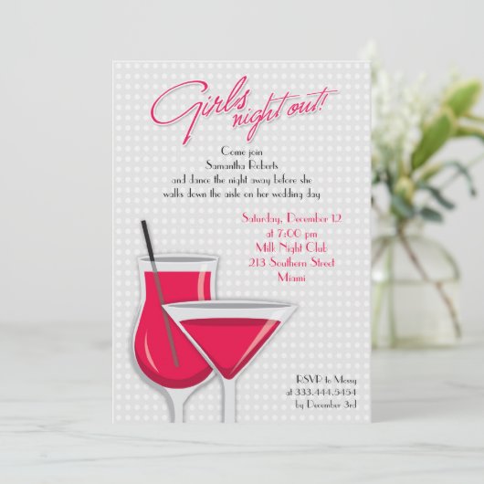 ガールズナイトアウトフラット招待状 招待状 (スタンド正面)