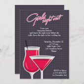 ガールズナイトアウトフラット招待状 招待状 (正面/裏面)