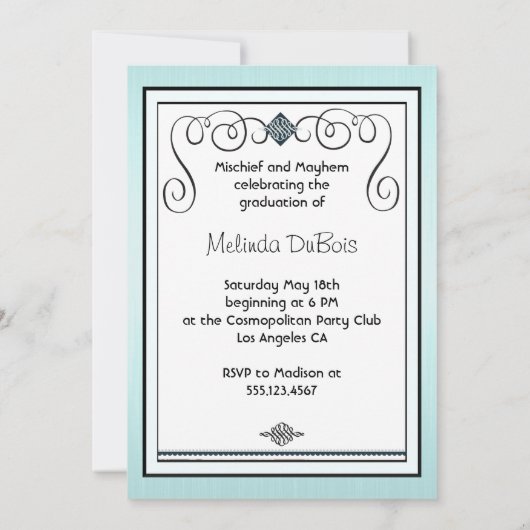 ガールズナイトアウトメイヘムヴィンテージカスタムアールデコ 招待状 (裏面)