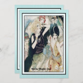 ガールズナイトアウトメイヘムヴィンテージカスタムアールデコ 招待状 (正面/裏面)