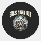 ガールズナイトアウト踊り魔女おかしいハロウィーン ラウンドシール (正面)