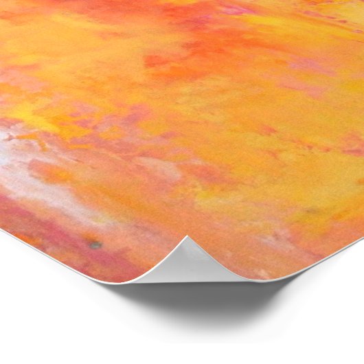 「ガールズナイトアウト」ピンクとオレンジの抽象芸術アート ポスター (角)