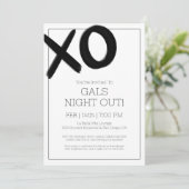 ガールズナイトアウトXOXOブラックフレンズGalentineパーティー 招待状 (スタンド正面)