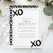 ガールズナイトアウトXOXO白黒ガレンティンパーティー 招待状