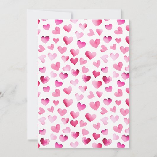 ガールズナイトウォーター色ハートガレンティーンズデイ 招待状 (裏面)