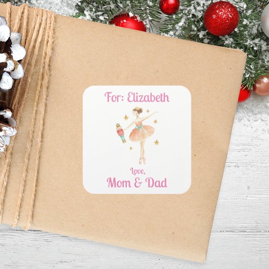 ガールズナカスタムツクラッカーバレエのクリスマスプレゼント スクエアシール