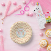 ガールズナチュラルボホレインボーパーティーイエロー ペーパーボウル (パーティー)