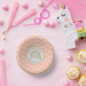 ガールズナチュラルボホレインボーパーティーライトコーラル ペーパーボウル (パーティー)