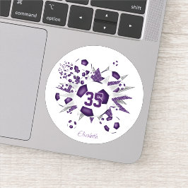 ガールズナージャージー番号サッカーボール シール